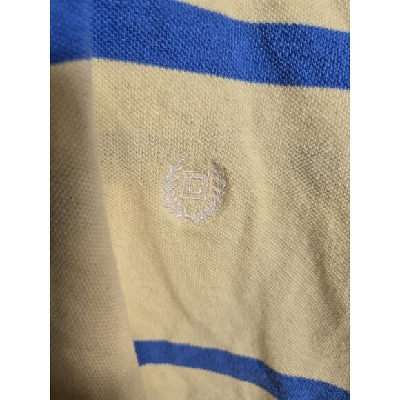 Chaps Mens Golf Polo Shirt Top Size XXL 2X 2XL Pastel Yellow Blue Stripes Spring - Picture 11 of 12